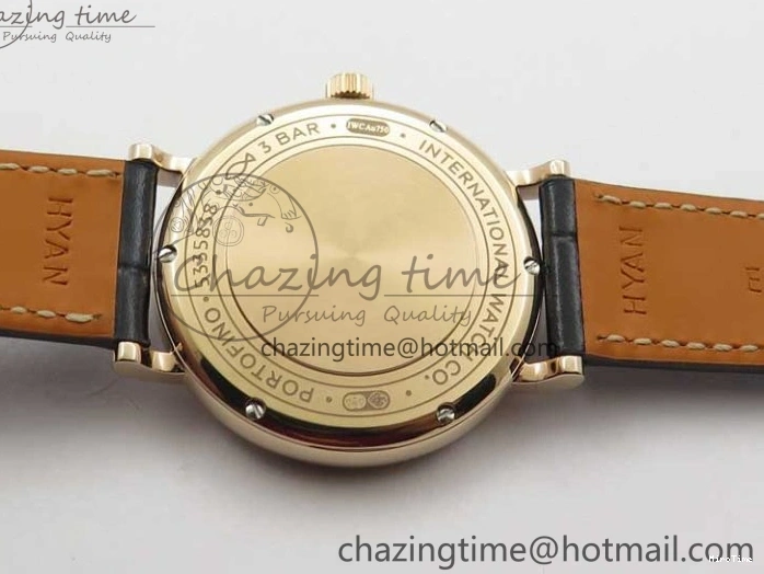 MIROTIME 1218 Durable Portofino 37mm RG V7F 1:1 Best Edition Gray Dial Diamonds Bezel on Black Leather Strap A 7089